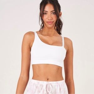 Onzie Ride Bra, One Shoulder, White, Size Small